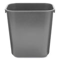 Plastic Wastebasket, 3.5 gal, Plastic, Black