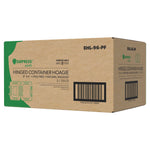 Empress Earth Hinged Container Molded Fiber 9"x6"Hoagie Natural White PFAS Free 2 / 125 cs ( EHL-96-PF)