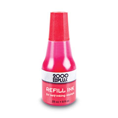 COSCO 2000PLUS® Self-Inking Refill Ink, 0.9 oz. Bottle, Red COS032960