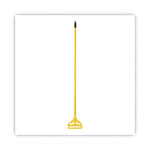 Quick Change Side-Latch Plastic Mop Head Handle, 60" Aluminum Handle, Yellow (#6136)