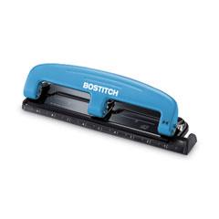 12-Sheet EZ Squeeze Three-Hole Punch, 9/32" Holes, Blue/Black - Janitorial Superstore