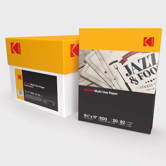 Kodak Multipurpose Copy Paper, 8.5" x 11", 20 lbs, 92 Brightness, 5,000/Case