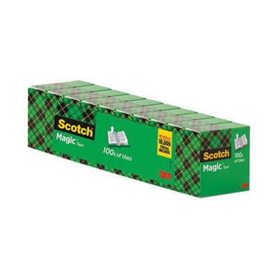 Magic Tape Value Pack, 1" Core, 0.75" x 83.33 ft, Clear, 10/Pack (MMM810P10K)