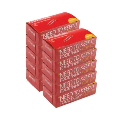 Universal Non Skid Paper Clips 1,000 Box 10x100 (UNV72240)