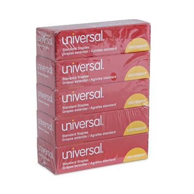 Universal  Products Standard Chisel Point 210 Strip Count Staples, 5,000/Box, 5 Boxes per Pack (UNV79000VP)