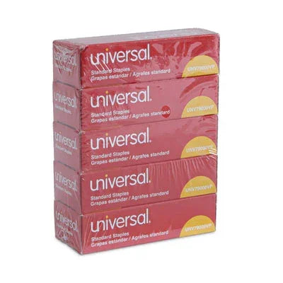 Universal  Products Standard Chisel Point 210 Strip Count Staples, 5,000/Box, 5 Boxes per Pack (UNV79000VP)