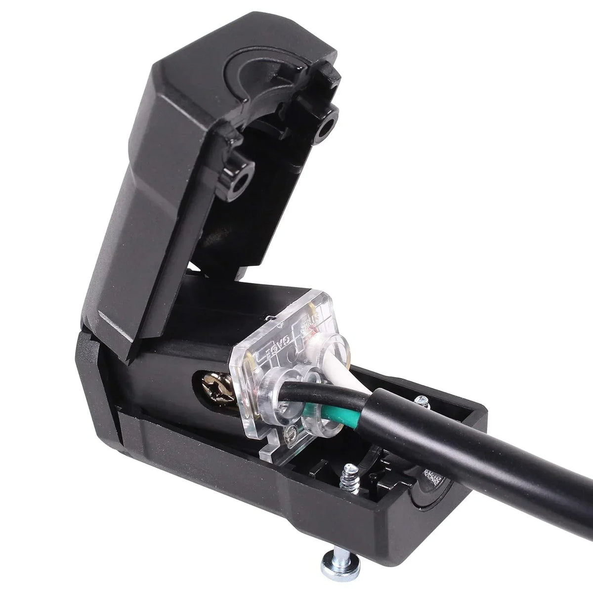 Journeyman-Pro 515CCV Clamshell 15 Amp 120-125 Volt, NEMA 5-15R, 2Pole 3Wire, Straight Blade, Female Connector Plug Replacement Cord Outlet, Commercial Grade PVC Black