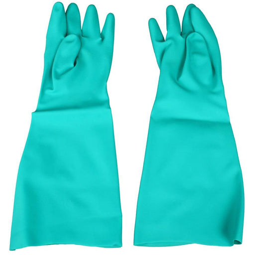 Nitrile Long-Sleeve Heavy Weight Unlined Gloves, X-Large, Green - Janitorial Superstore