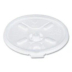 Lift n' Lock Plastic Hot Cup Lids With Straw Slot, Fits 12 oz to 24 oz Hot Cups, Plastic, Translucent, 100/Pack, 10 Packs/CT (DCC16FTLS)