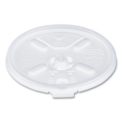 Lift n' Lock Plastic Hot Cup Lids With Straw Slot, Fits 12 oz to 24 oz Hot Cups, Plastic, Translucent, 100/Pack, 10 Packs/CT (DCC16FTLS)