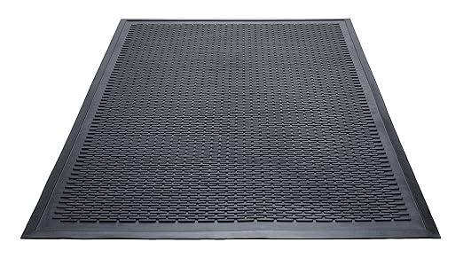 Crown-Tred Indoor/Outdoor Scraper Mat, Rubber, 43.75 x 66.75, Black - Janitorial Superstore