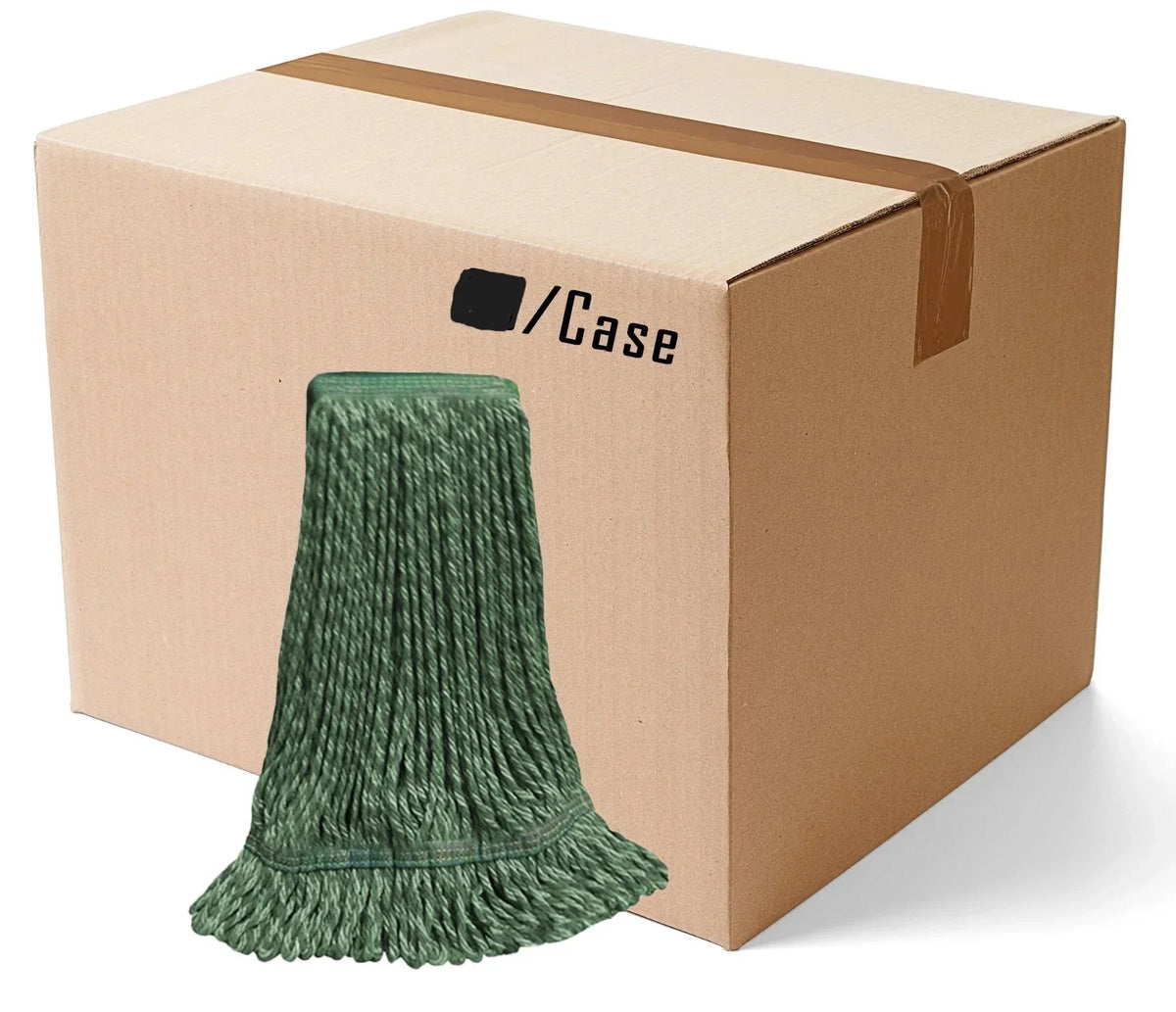 Large Green HYBRID Microfiber STRING Wet Mop--1 1/4" BAND (#4226)
