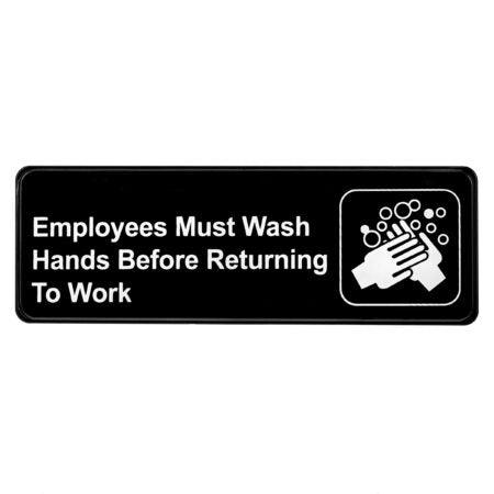 ALPINE INDUSTRIES EMPLOYEES MUST WASH HANDS BEFORE RETURNING TO WORK SIGN, 3X9 - Janitorial Superstore
