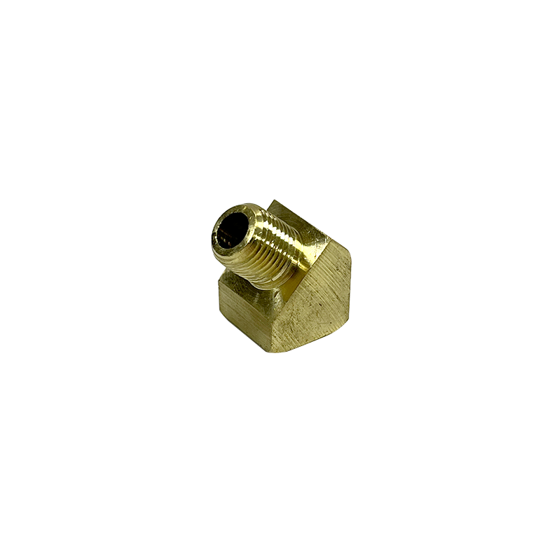 Brass Pipe Fitting, 45 Degree Barstock Street Elbow, 1/8" NPT Male x 1/8" NPT Female (#B657)