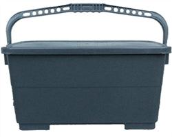 Flat Mop Bucket /Lid GRAY 21 x 9 x 12 inches - Janitorial Superstore