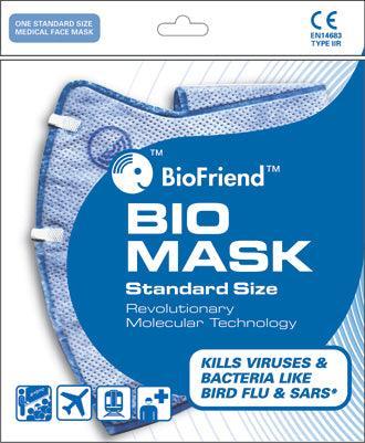 BioMask Face Mask single Wrapped That Kills Swine Flu Readied For Fight Against Possible Pandemic - Janitorial Superstore