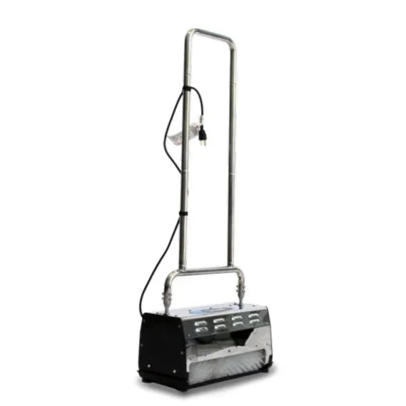 Dual motor carpet cleaning brush for tile and grout