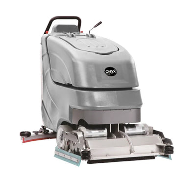 Front view of ONYX DX26C 26" battery cylindrical autoscrubber