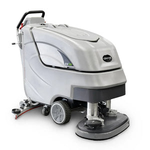 ONYX DX26T 26 inch dual head battery floor scrubber in commercial setting