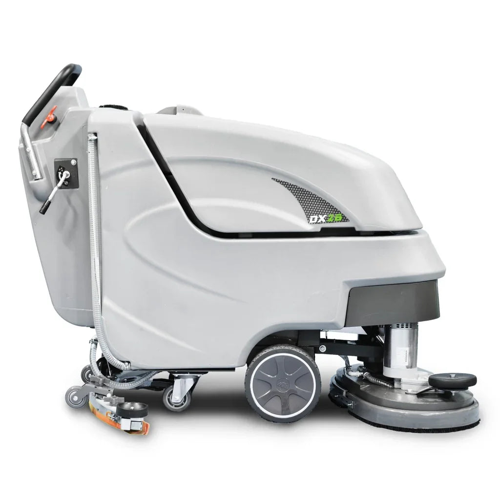 Heavy-duty walk-behind floor scrubber ONYX DX26T with dual brushes