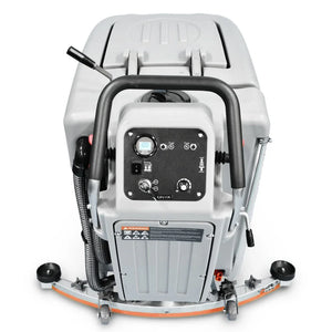 Walk-behind ONYX DX26C floor scrubber in commercial facility