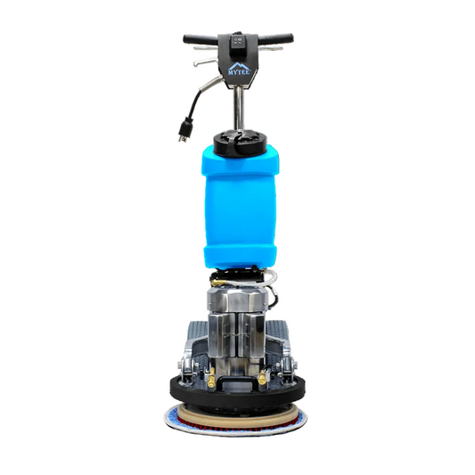 Control panel and built-in 4-gallon tank of Mytee ECO14-PRO floor scrubber