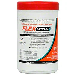 FLEX® Wipes No Rinse Disinfectant/Sanitizing Wipe - 100 ct. Canister (#901006) - Janitorial Superstore