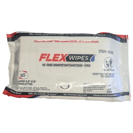 FLEXWIPES No Rinse  Disinfectant/Sanitizing  Wipes 80ct Soft Pack (#92080)