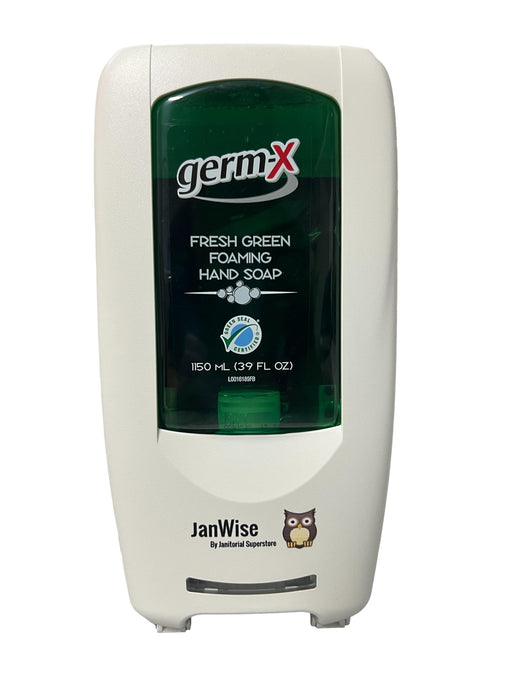 JanWise White Auto Soap Dispenser, 1150ML (Fits Germ-X Refills)
