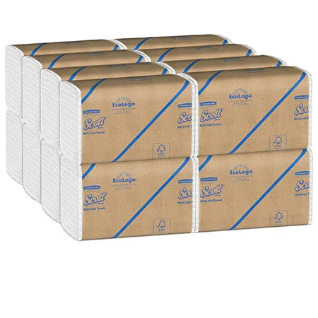 Kimberly-Clark® Scott® 01840 Multi-Fold Towel, Paper, White/Pack, 16 Packs/Carton (#01840)