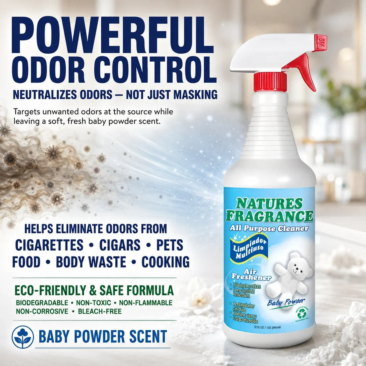 Natures Fragrance All Purpose Cleaner, Baby Powder Scent
