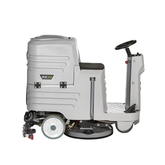 ONYX RX20 floor scrubber operator seat view industrial cleaning equipment
