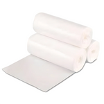Heavy duty white low density trash bags for janitorial use