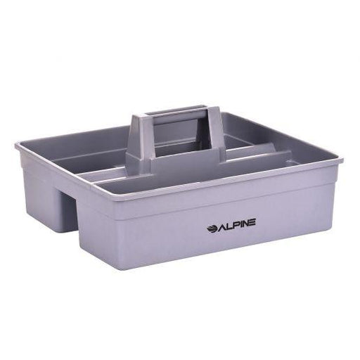 Alpine Industries ALP486-L Purple Large 3-Compartment Heavy-Duty Plastic Cleaning Caddy With Molded-In Handle - Janitorial Superstore