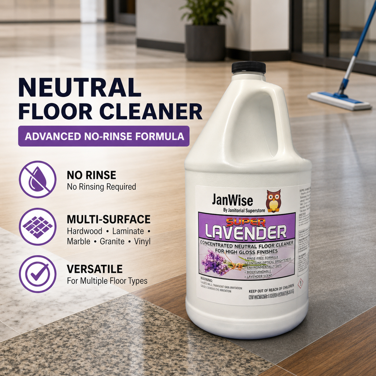 JSS Super Lavender No Rinse Concentrated Neutral Floor Cleaner
