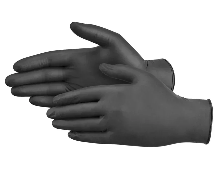 5 Mil Powder Free Black Nitrile Disposable Gloves