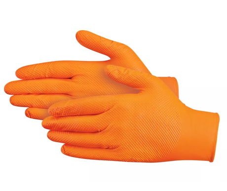 Nitrile, 8mil, Orange Gloves