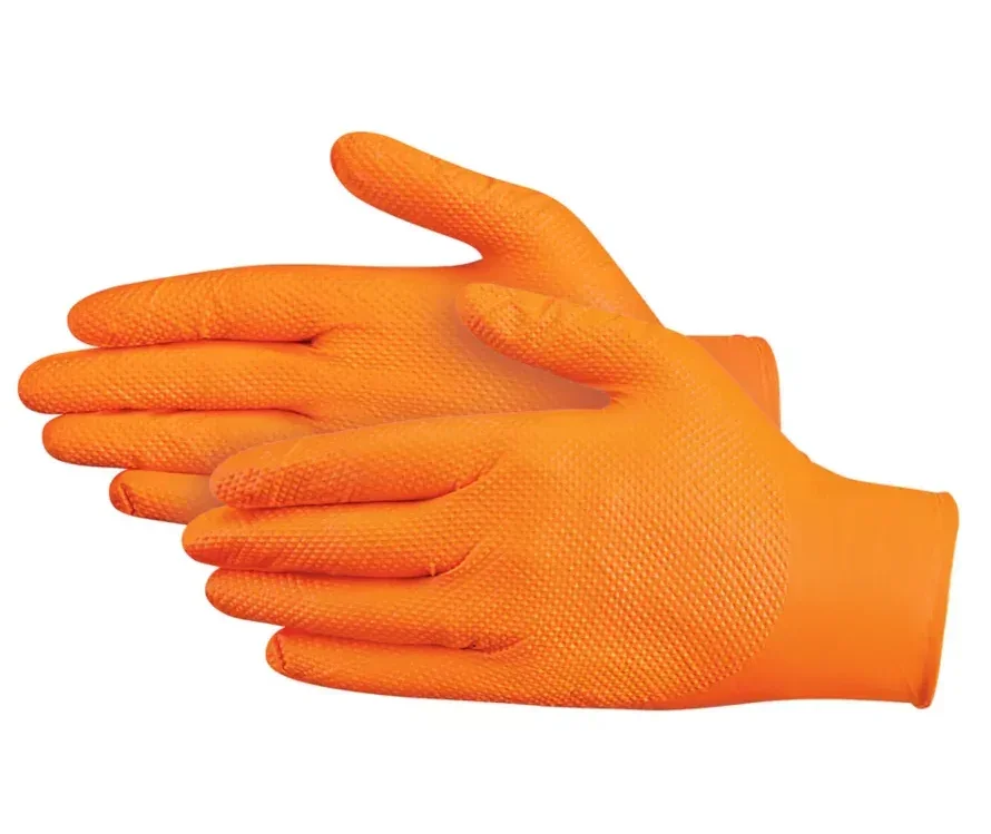 Nitrile, 8mil, Orange Gloves