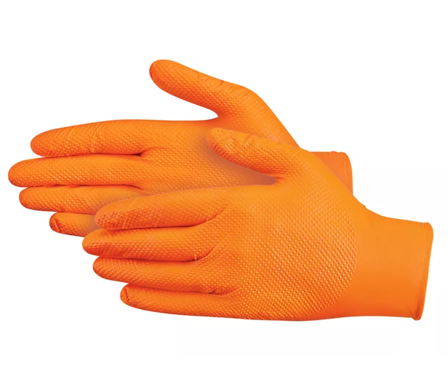 Nitrile, 8mil, Orange Gloves