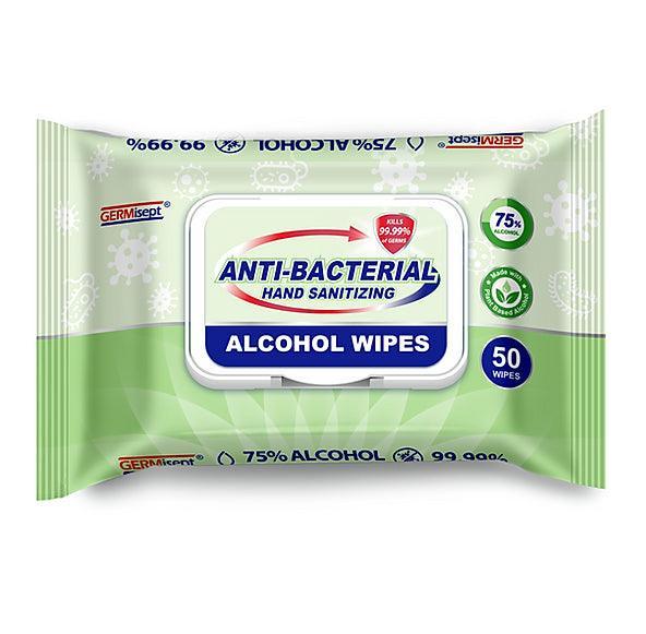Germisept Sanitizing Alcohol Wipes, 50 Wipe Package - Janitorial Superstore