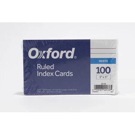 Oxford® Ruled Index Cards - White 100 Pk / 3 X 5 in