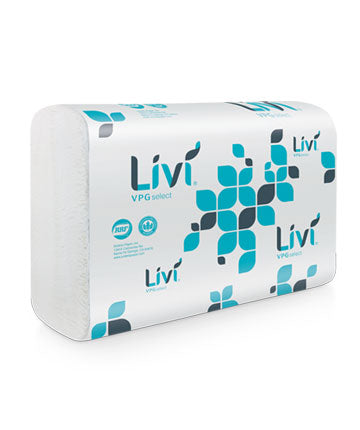 Livi® VPG Folded Paper Towel 9.25X9.5 IN White Multifold 250 Sheets/Pack 16 Packs/Case 4000 Sheets/Case (43514)