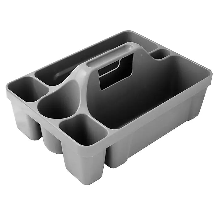 Libman Commercial 6-Compartment Cleaning Caddy, Gray Plastic #1232