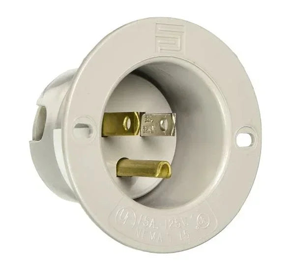 Straight Blade Flanged Inlet, 15 Amp (#40-00227)