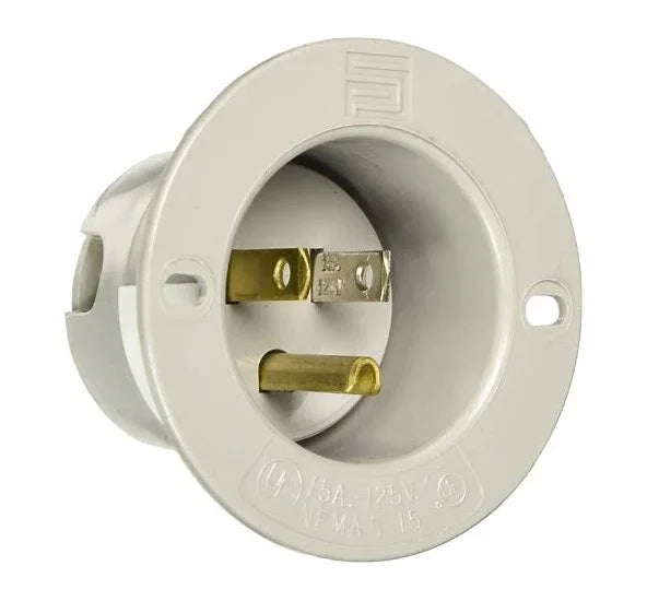 Straight Blade Flanged Inlet, 15 Amp (#40-00227)