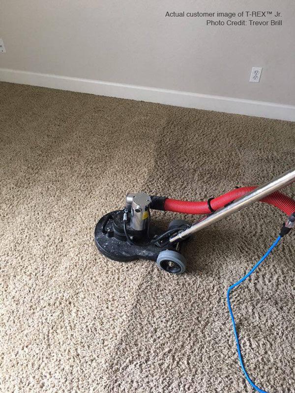 T-REX Jr. total rotary extractor with high-flow jets for deep carpet cleaning