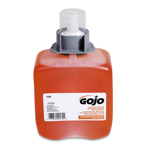 Gojo 5162-02 Luxury Foam Antibacterial Hand Wash, 1250ml Refills, Orange Blossom, 3 Case - Janitorial Superstore