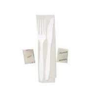 White Wrapped Medium Weight Plastic 5 pc - Cutlery 500cs - Janitorial Superstore