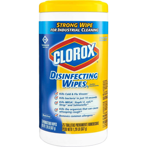 Lysol Disinfecting Wipes, 7 x 8, Lemon Fresh, 75/Canister - Janitorial Superstore
