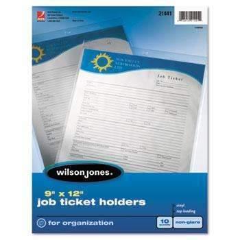 Wilson Jones® Job Ticket Holder, Non-Glare Finish, Clear Front/Frosted Back, 10/Pack - Janitorial Superstore